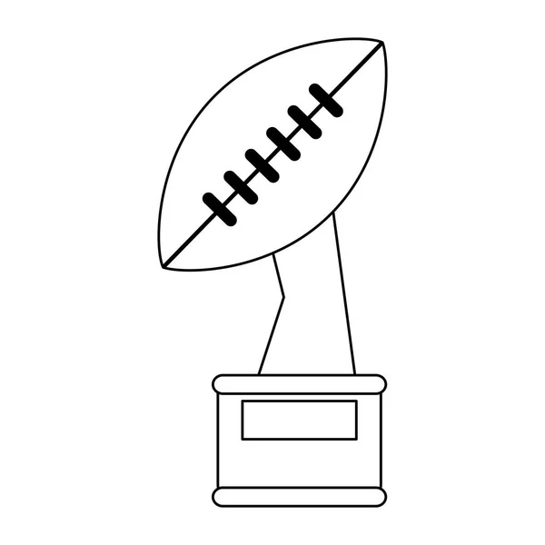 Coupe trophée de football américain noir et blanc — Image vectorielle