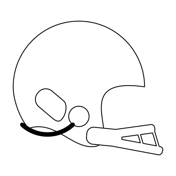 Baseball helm sport apparatuur zwart-wit — Stockvector