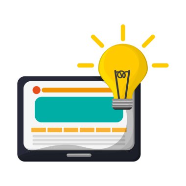 Tablet ve büyük fikir sembolü