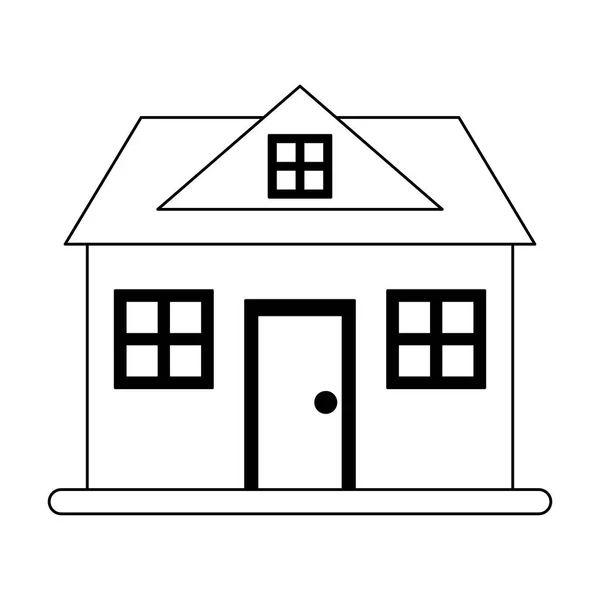 Real estate house black and white — Stock Vector