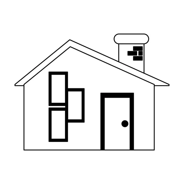 Immobilienhaus schwarz auf weiß — Stockvektor