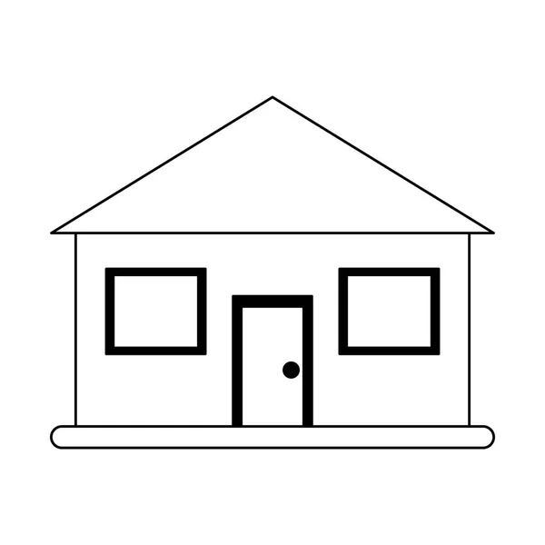 Immobilienhaus schwarz auf weiß — Stockvektor