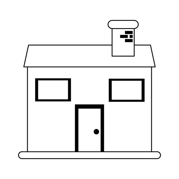 Immobilienhaus schwarz auf weiß — Stockvektor