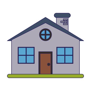 Emlak ev mavi çizgiler inşa