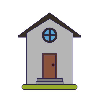 Emlak ev mavi çizgiler inşa