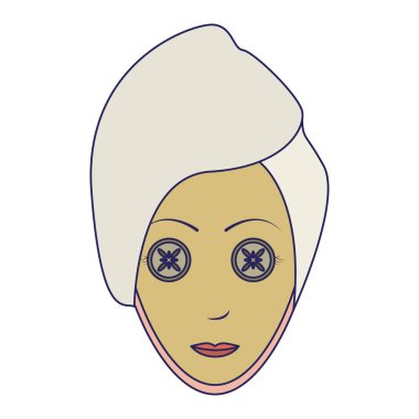 Spa kadın yüz havlu mavi çizgili