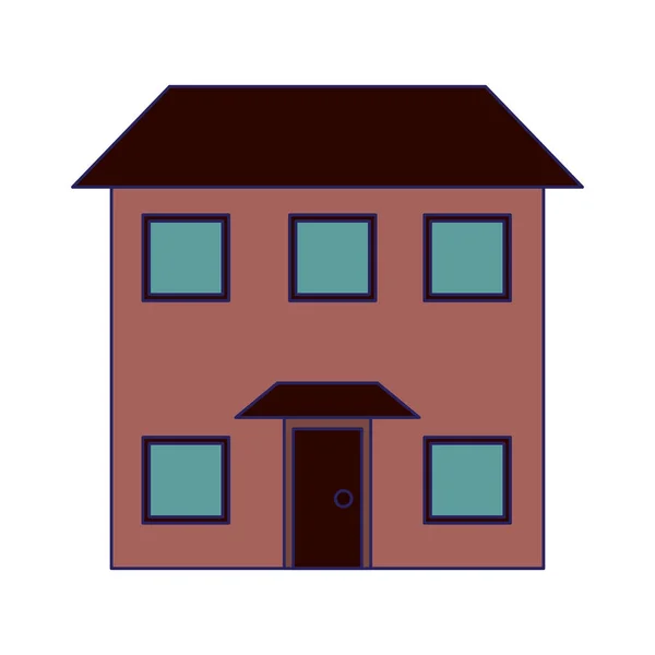 Immobilien Haus Gebäude blaue Linien — Stockvektor