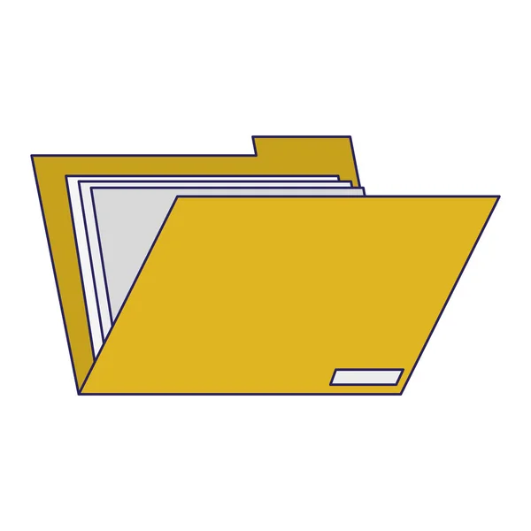 Carpeta abierta símbolo de archivo líneas azules — Vector de stock