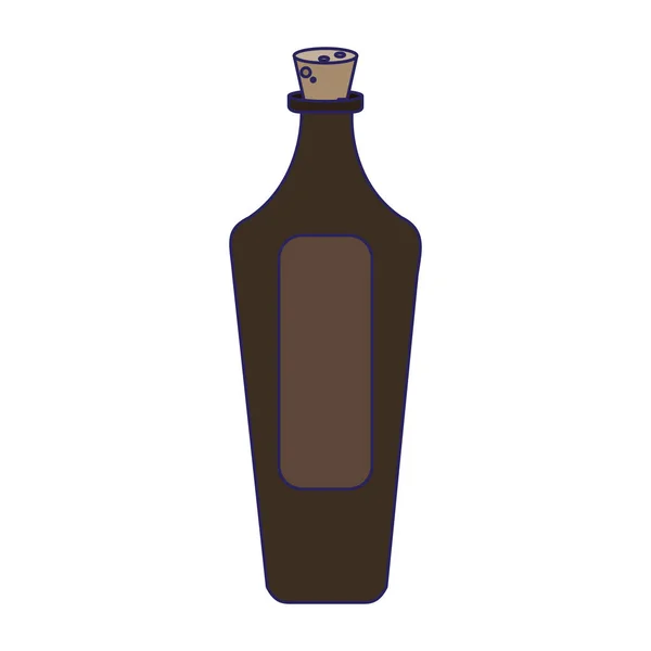 Botella de aceite spa con líneas de corcho azul — Vector de stock