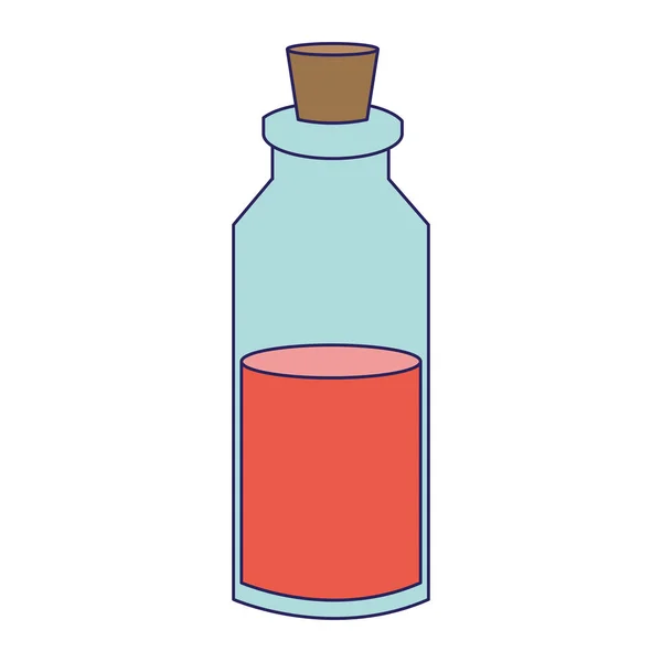 Botella de aceite spa con líneas de corcho azul — Vector de stock