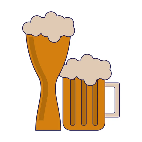 Холодные кружки пива — стоковый вектор