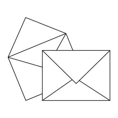 siyah ve beyaz Zarflar ve posta simgesi