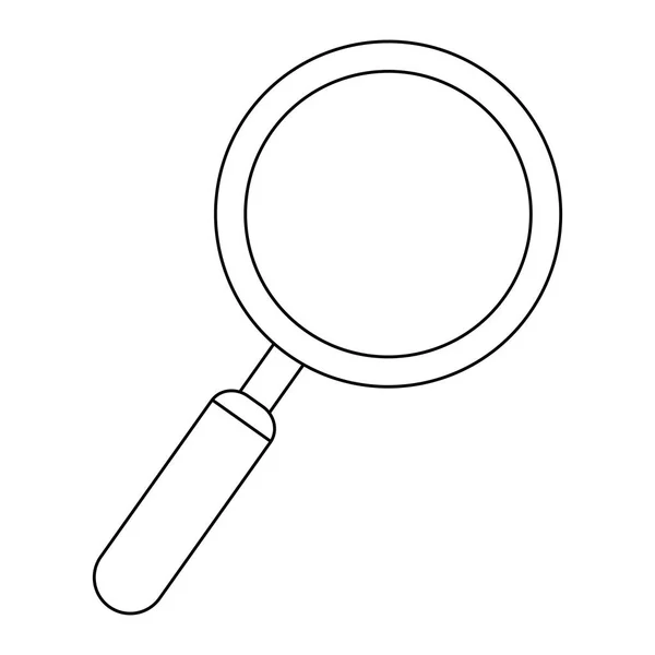 Magnifying glass symbol isolated black and white — Stock Vector