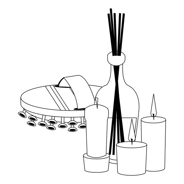 Spa y belleza blanco y negro — Vector de stock