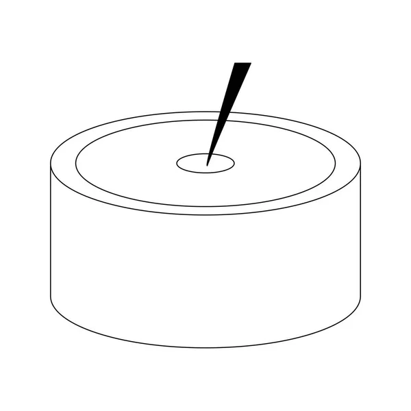 SPA candela aromaterapia isolato in bianco e nero — Vettoriale Stock