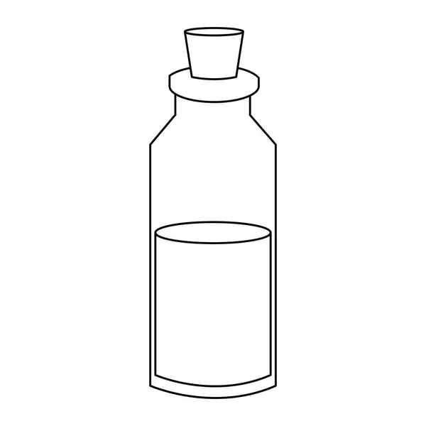 Botella de aceite de spa con corcho blanco y negro — Vector de stock