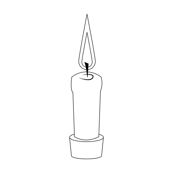 Vela de aromaterapia SPA aislada en blanco y negro — Vector de stock