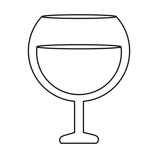 Copa de copa de vino aislada en blanco y negro — Vector de stock