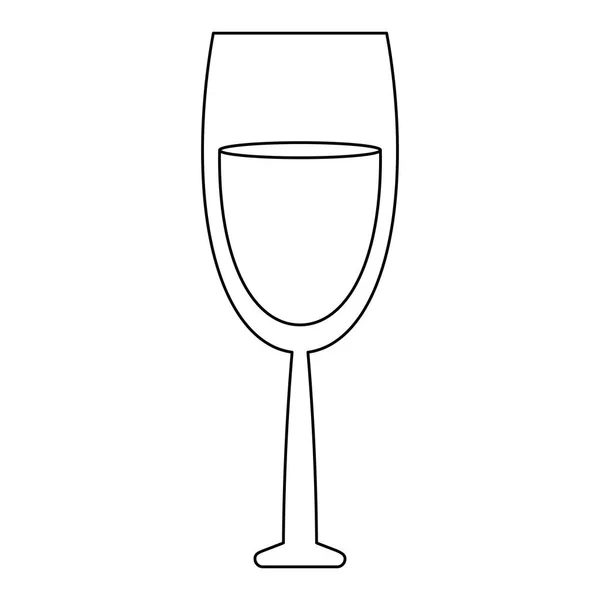 Copa de copa de vino aislada en blanco y negro — Vector de stock