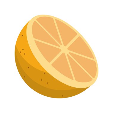 yarım turuncu taze meyve izole kesmek