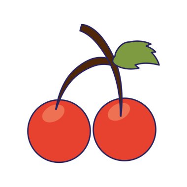 Vişneli tatlı meyve mavi çizgiler