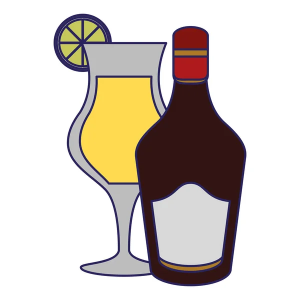 Бар алкоголь напитки синие линии — стоковый вектор