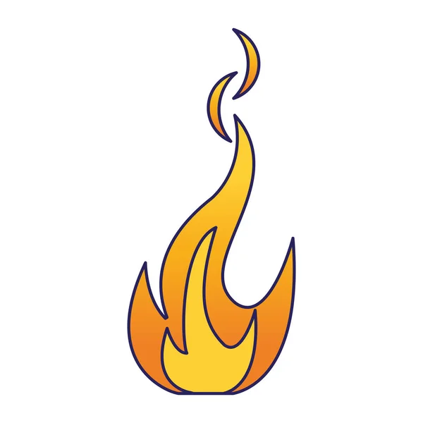 Požární flamme symbol modré čáry — Stockový vektor