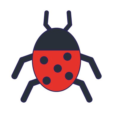 Uğur böceği virüs sistem simgesi mavi çizgiler