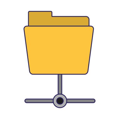 Klasör veritabanı simgesi mavi çizgiler