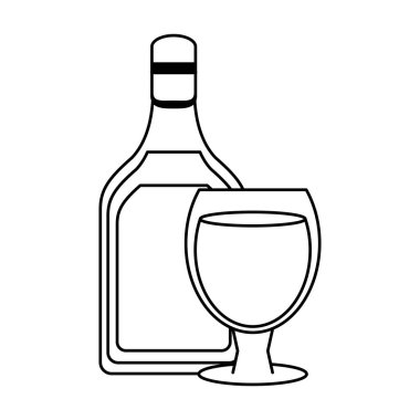 Bar alkol içecekler siyah ve beyaz