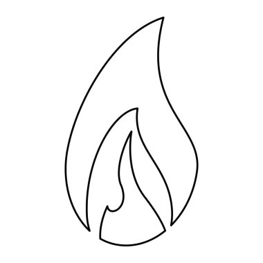 Flamme sembol siyah ve beyaz ateş