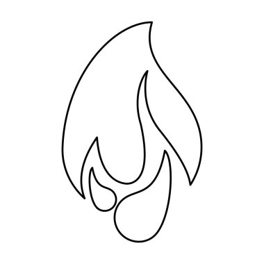 Flamme sembol siyah ve beyaz ateş