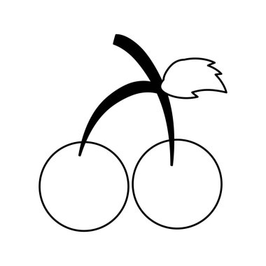 Vişneli tatlı meyve siyah ve beyaz