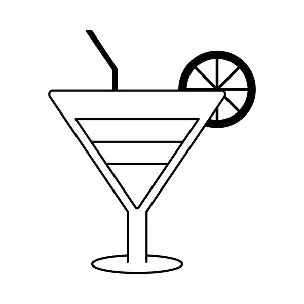 Kokteyl cam bardak siyah beyaz — Stok Vektör