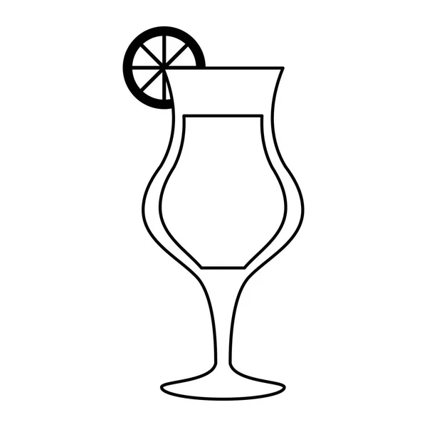 Copo de vidro Cocktail preto e branco —  Vetores de Stock