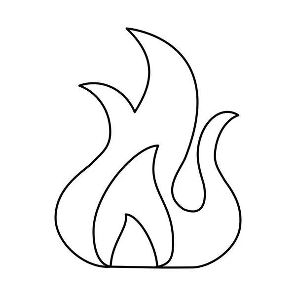 Fire flamme symbol black and white — Stock Vector