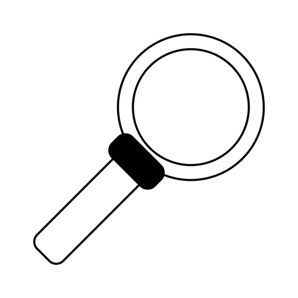 Loupe symbole isolé noir et blanc — Image vectorielle