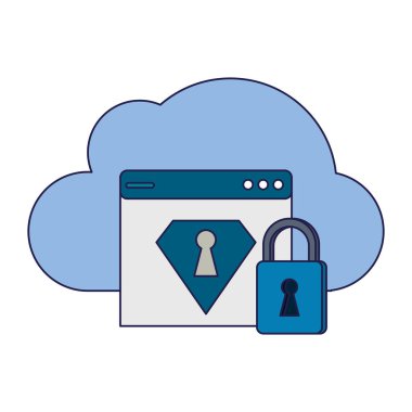 Güvenlik sistemi teknoloji mavi çizgiler