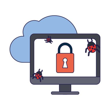 Güvenlik sistemi teknoloji mavi çizgiler