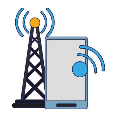 Wifi internet sinyal mavi hatları ile Smartphone
