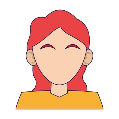 Kadın meçhul karikatür mavi çizgiler