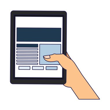 mavi çizgiler Smartphone tutan el