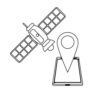 Siyah ve beyaz izleme gps ile Smartphone