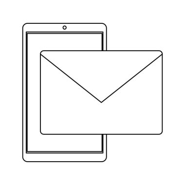 e-posta sembol siyah beyaz gönderme smartphone