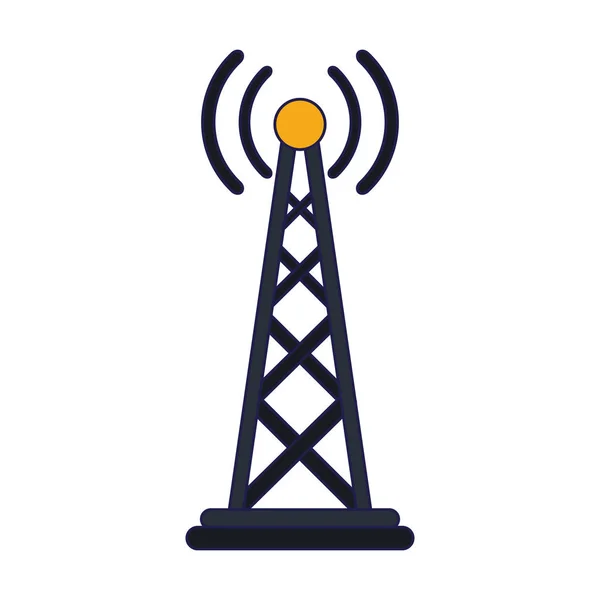 Σύμβολο μπλε γραμμές τηλεπικοινωνιών κεραία — Διανυσματικό Αρχείο