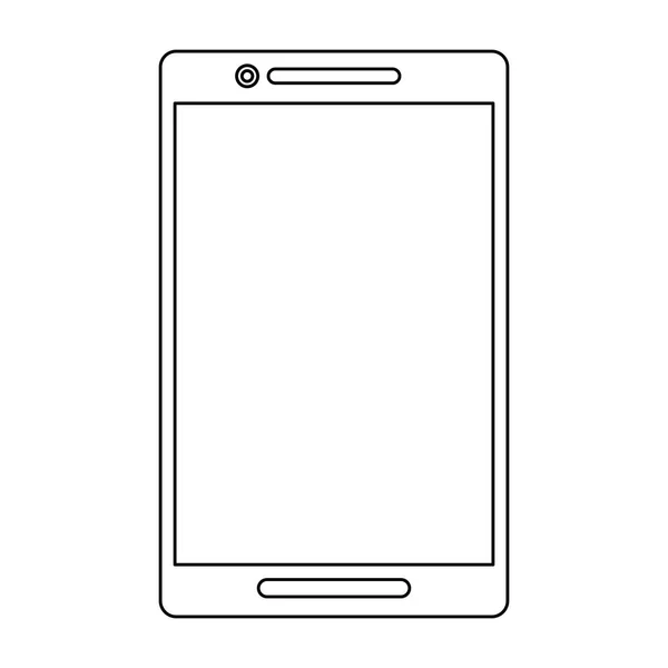 Smartphone mobiele technologie symbool zwart-wit — Stockvector