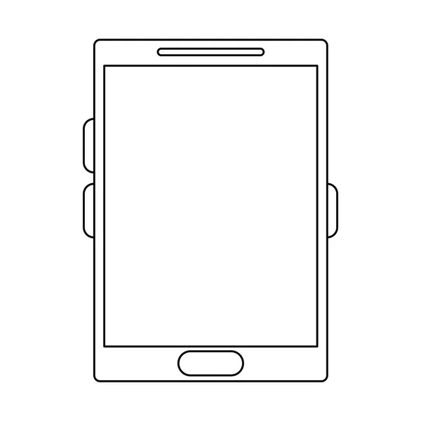 Smartphone-Technologie-Symbol schwarz auf weiß — Stockvektor