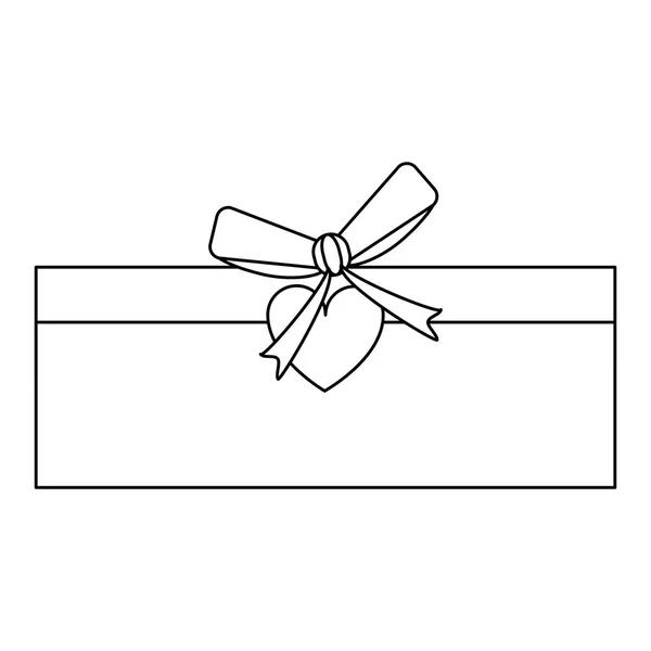 Caixa de goft romântico com arco preto e branco — Vetor de Stock