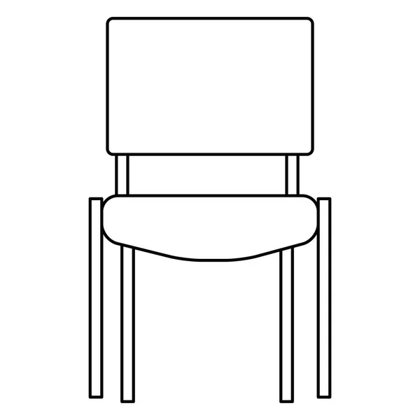 Stoel meubels decoratie zwart-wit — Stockvector