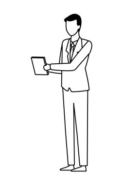 iş işadamı yüzü siyah beyaz belgeleri